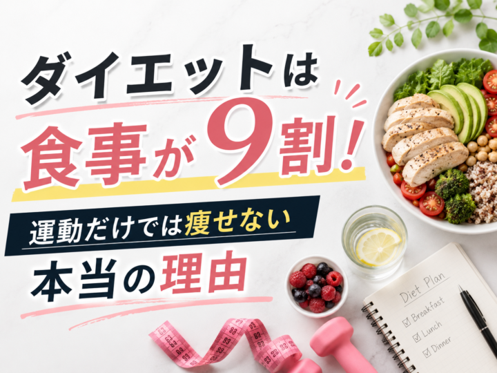 ダイエットは食事が9割!運動だけでは痩せない本当の理由|久留米のパーソナルジム解説の画像